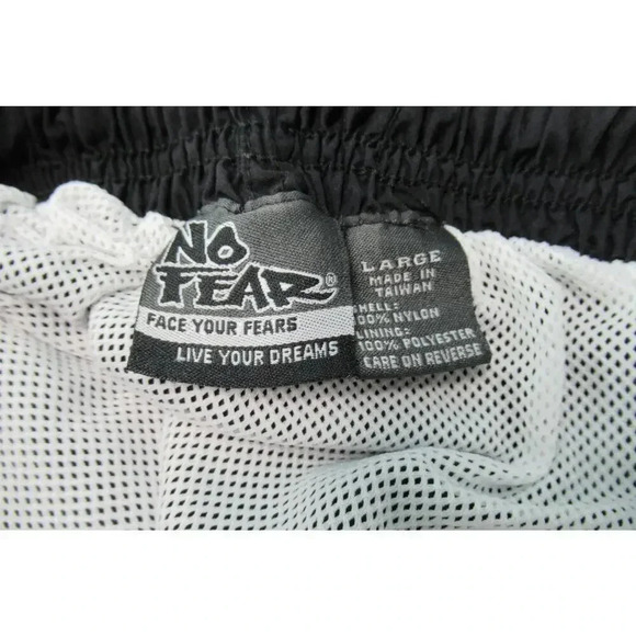 Vintage Y2K No Fear Swim Board Surf Shorts Men's Size Large Black Lined Pocket - Picture 6 of 6